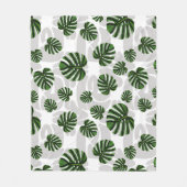 Modern Boho Botanical Leaves Pattern Fleecedecke (Vorderseite)