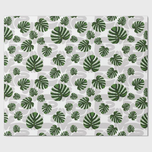 Modern Boho Botanical Leaves Pattern Geschenkpapier (Flach)