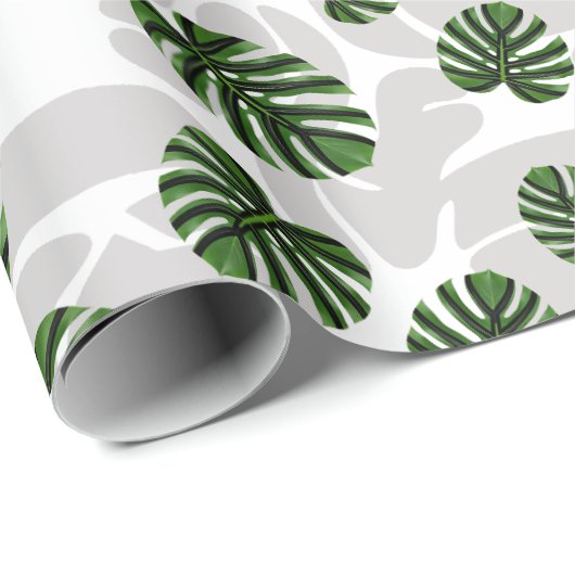 Modern Boho Botanical Leaves Pattern Geschenkpapier (Rolleneckpunkt)