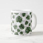 Modern Boho Botanical Leaves Pattern Jumbo-Tasse (Vorderseite Rechts)