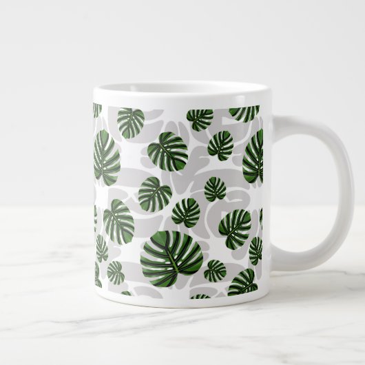 Modern Boho Botanical Leaves Pattern Jumbo-Tasse (Rechts)