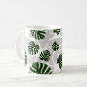 Modern Boho Botanical Leaves Pattern Kaffeetasse (Vorderseite Links)