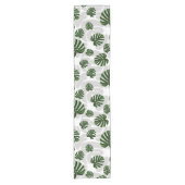 Modern Boho Botanical Leaves Pattern Kurzer Tischläufer (Vorderseite)
