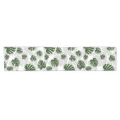 Modern Boho Botanical Leaves Pattern Kurzer Tischläufer (Horizontal)