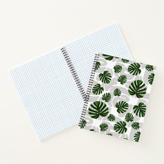 Modern Boho Botanical Leaves Pattern Notizblock (Innenseite)