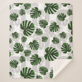 Modern Boho Botanical Leaves Pattern Sherpadecke (Vorderseite)