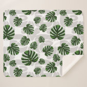 Modern Boho Botanical Leaves Pattern Sherpadecke (Vorderseite (Horizontal))