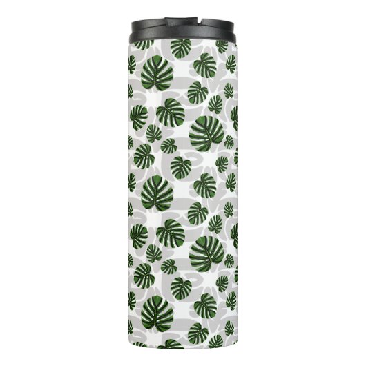 Modern Boho Botanical Leaves Pattern Thermosbecher (Rückseite)