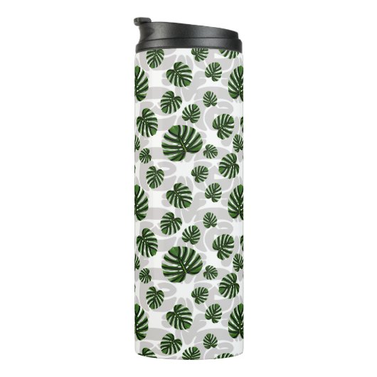 Modern Boho Botanical Leaves Pattern Thermosbecher (Nach rechts gedreht)
