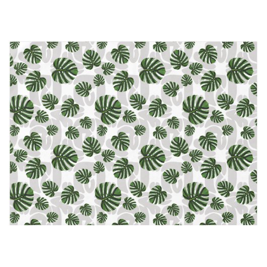 Modern Boho Botanical Leaves Pattern Tischdecke (Vorderseite (Horizontal))