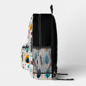 Modern Boho Botanical Pattern Monogram Bedruckter Rucksack (Rechts)