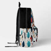 Modern Boho Botanical Pattern Monogram Bedruckter Rucksack (Links)