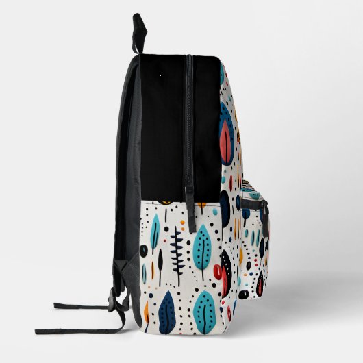 Modern Boho Botanical Pattern Monogram Bedruckter Rucksack (Links)