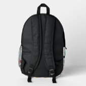 Modern Boho Botanical Pattern Monogram Bedruckter Rucksack (Rückseite)
