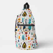 Modern Boho Botanical Pattern Monogram Crossbody Bag (Vorderseite)