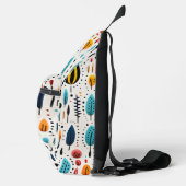 Modern Boho Botanical Pattern Monogram Crossbody Bag (Rechts)