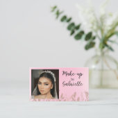 Modern Boho Botanical Photo Script Soft Pink Visitenkarte (Stehend Vorderseite)