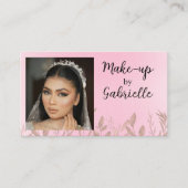 Modern Boho Botanical Photo Script Soft Pink Visitenkarte (Vorderseite)