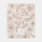 Modern Boho Botanischer Blumengarten Muster Fleecedecke (Vorderseite)