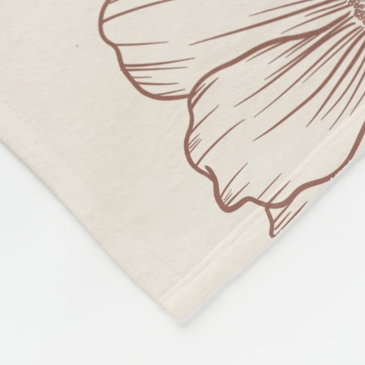 Modern Boho Botanischer Blumengarten Muster Fleecedecke (Ecke)