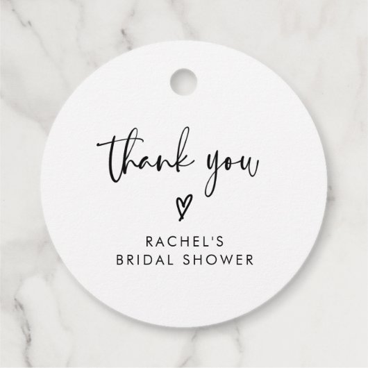 Modern Boho Brautparty Vielen Dank Geschenkanhänger (Rückseite)