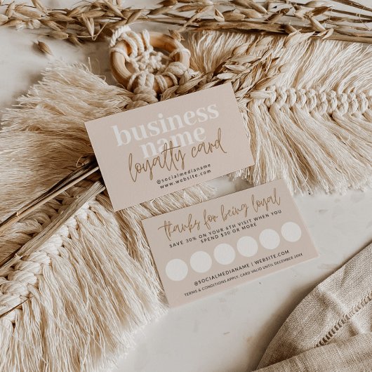 Modern Boho Briefmarke Coupon Card Terminkarte