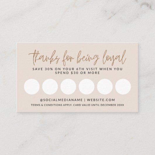 Modern Boho Briefmarke Coupon Card Terminkarte (Rückseite)