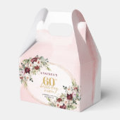 Modern Boho Burgundy Floral 60th Birthday Gift Box Geschenkschachtel (Vorderseite)