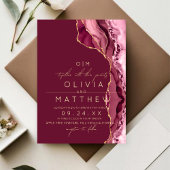 Modern Boho Burgundy Wedding Foto Einladung