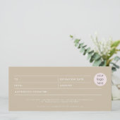 Modern Boho Business Logo Gift Certificate Voucher (Stehend Vorderseite)