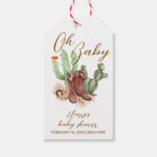Modern Boho Cactus Cowboy Shoes Baby Shoes Dusche Geschenkanhänger