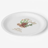 Modern Boho Cactus Cowboy Shoes Baby Shoes Dusche Pappteller (Schrägansicht)