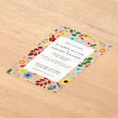Modern Boho Chic Floral Wedding Acryleinladungen (Ablage )