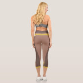 Modern Boho Chic Monogram Name Mocha Mousse Capri Leggings (Rückseite)