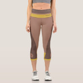 Modern Boho Chic Monogram Name Mocha Mousse Capri Leggings (Vorderseite)