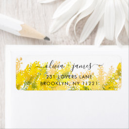 Modern Boho Chic Mustard Yellow Floral Watercolor
