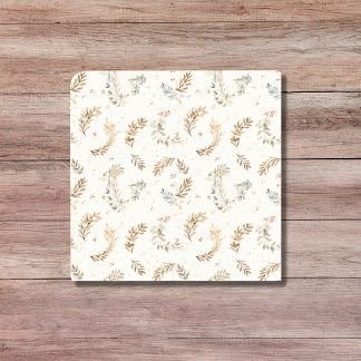 Modern Boho Chic Neutral Beige Brown Blätter Fliese
