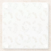 Modern Boho Chic Neutral Beige Brown Blätter Glasuntersetzer (Rückseite)