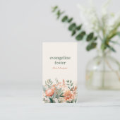 Modern Boho Chic Wasserfarben Floral Visitenkarte (Stehend Vorderseite)