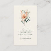 Modern Boho Chic Wasserfarben Floral Visitenkarte (Rückseite)