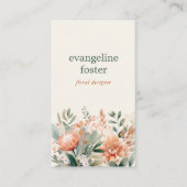 Modern Boho Chic Wasserfarben Floral Visitenkarte (Vorderseite)