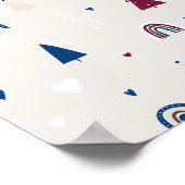 Modern Boho Christmas Blue & Beige Wall Street Art Poster (Ecke)