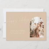 Modern Boho Christmas Card, Arch Foto Holiday Einladung (Vorderseite)