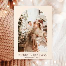 Modern Boho Christmas Card | Terracotta-Fotokarte Einladung