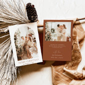 Modern Boho Christmas Card | Terracotta-Fotokarte Einladung
