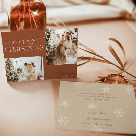 Modern Boho Christmas Card | Terracotta Holiday Einladung