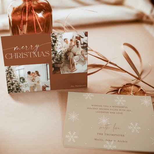 Modern Boho Christmas Card | Terracotta Holiday Einladung