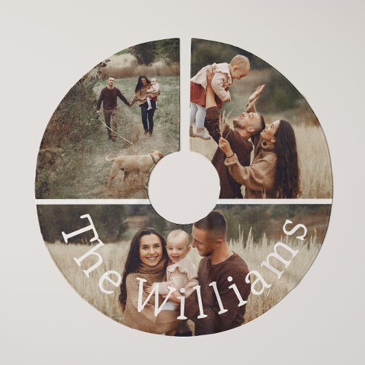 Modern Boho Christmas | Foto mit Namensbaumrock Polyester Weihnachtsbaumdecke