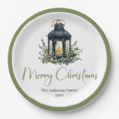 Modern Boho Christmas Lantern in Neutral Colors Pappteller (Vorderseite)