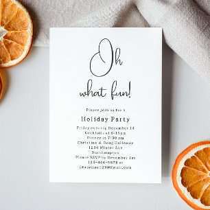 Modern Boho Christmas Oh What Fun Party Einladung